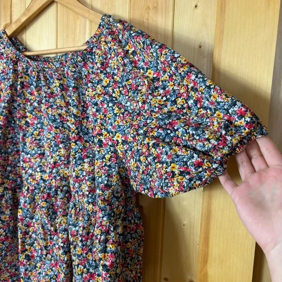 old navy micro Floral-Print Puff-Sleeve Babydoll Top 2X Spring Cottagecore color - Picture 8 of 12